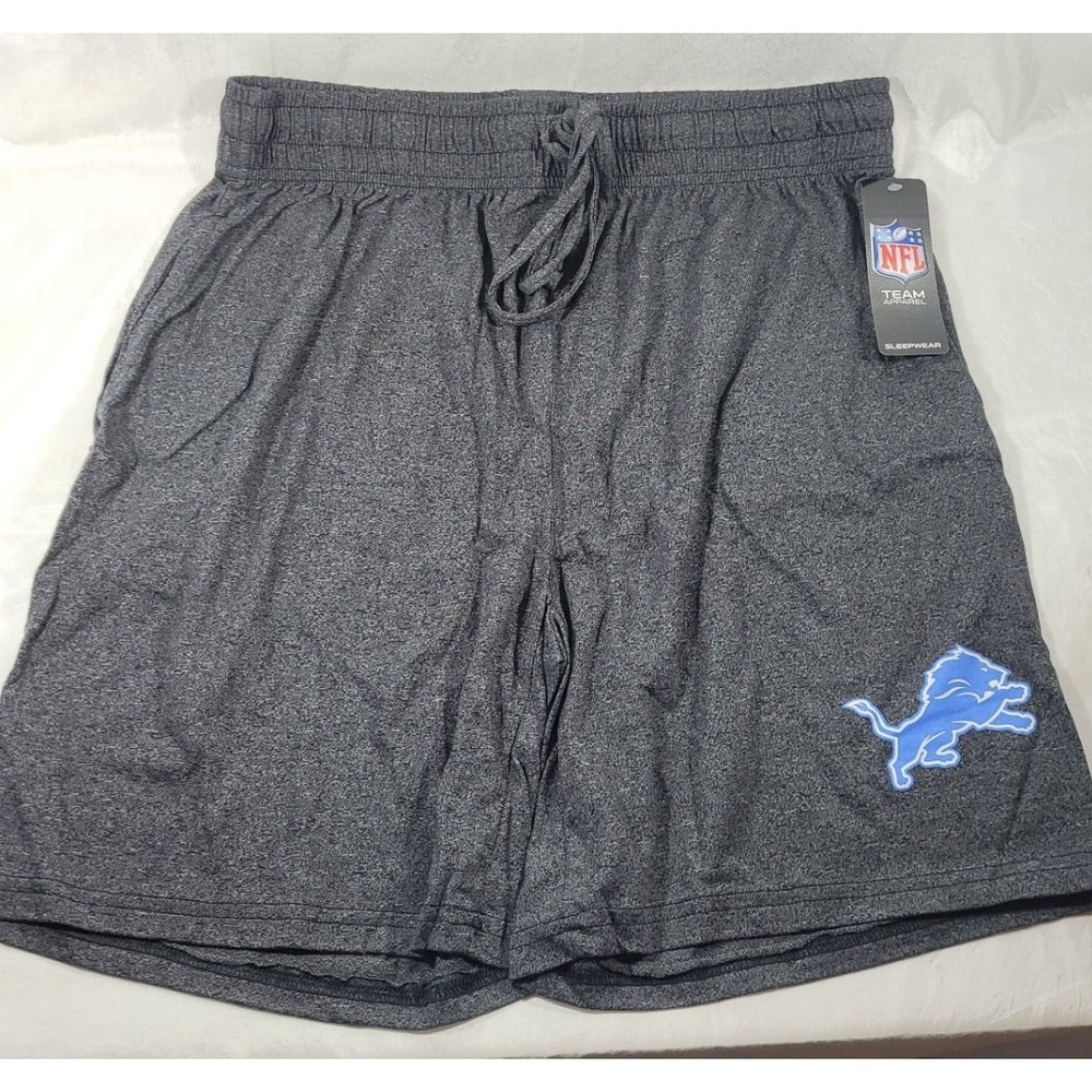 NFL Team Apparel Men's Quest Knit Jam Sleepwear Shorts - Charcoal Lions Large